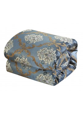 Blue Jacquard Bed Cover Set