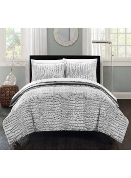 Grey suit with crocodile leather design