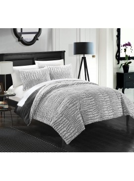 Grey suit with crocodile leather design