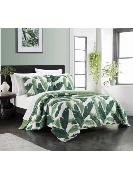 Sheet set with decorative green pillowcase