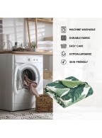 Sheet set with decorative green pillowcase