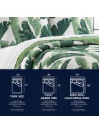 Sheet set with decorative green pillowcase